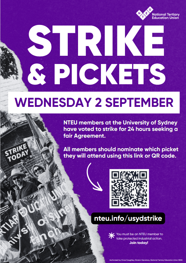 USYD Strike Poster 1 USYD strike poster wednesday september 2nd